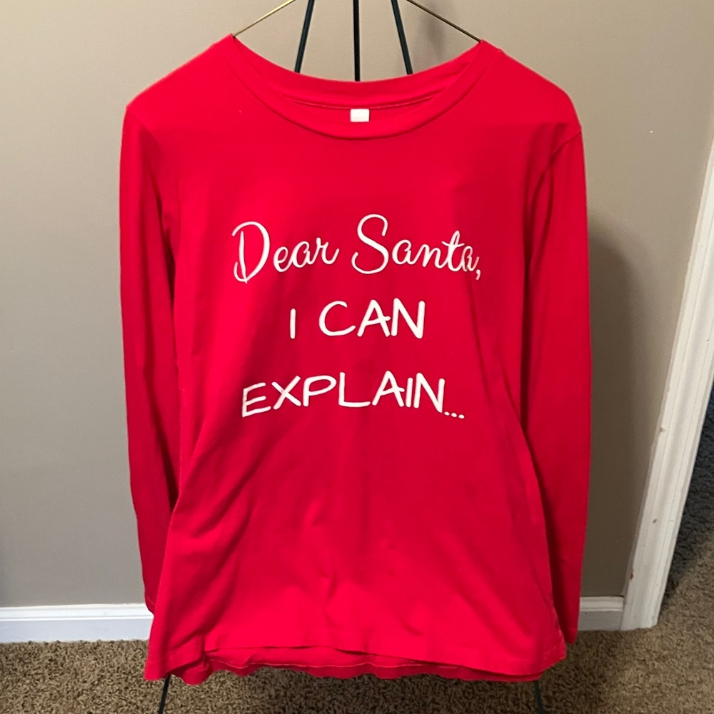 Bella Canvas Red Long Sleeve Kids Tee - Dear Santa Design